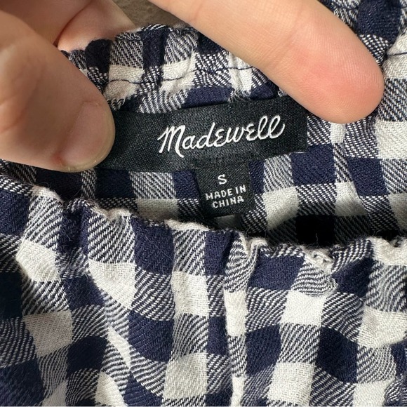 Madewell Gingham Sleeveless Top Linen Blend Size Small - Picture 6 of 8